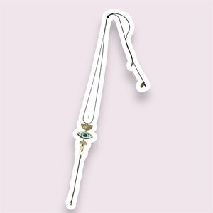 Boho long adjustable eye and moon necklace